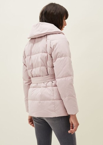 Phase Eight Kyra Wrap Puffer Coats Pink USA | 0974256-VA